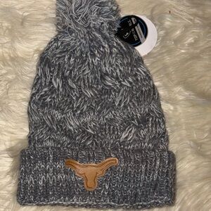 Top of the World Gray Knit Beanie with Brown Logo